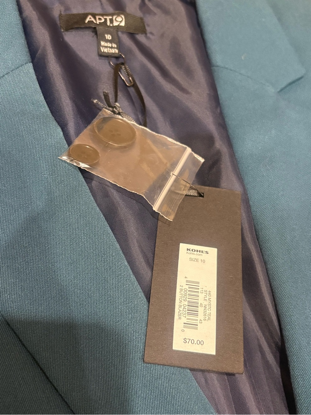 APT. 9 Teal Women's Blazer – Size 10 - Picture 4 of 4